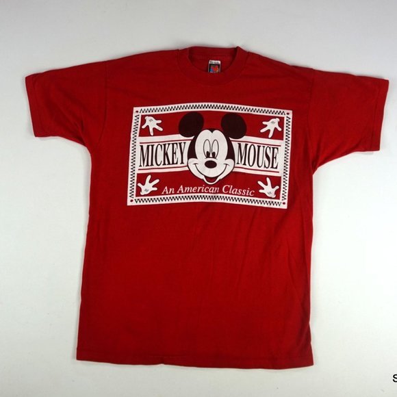 Mickey Mouse Jerry Leigh Box Logo Big Graphic T-Shirt OSFA Red Disney - Picture 3 of 10